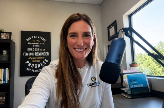 Cathy shares sports mindset insights through podcast while inspiring athletes with Bearcat Coaching leadership and confidence strategies daily.